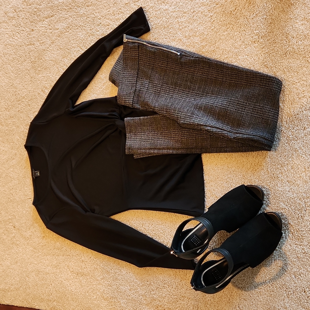 Ann Taylor Plaid Side Zip Leggings
